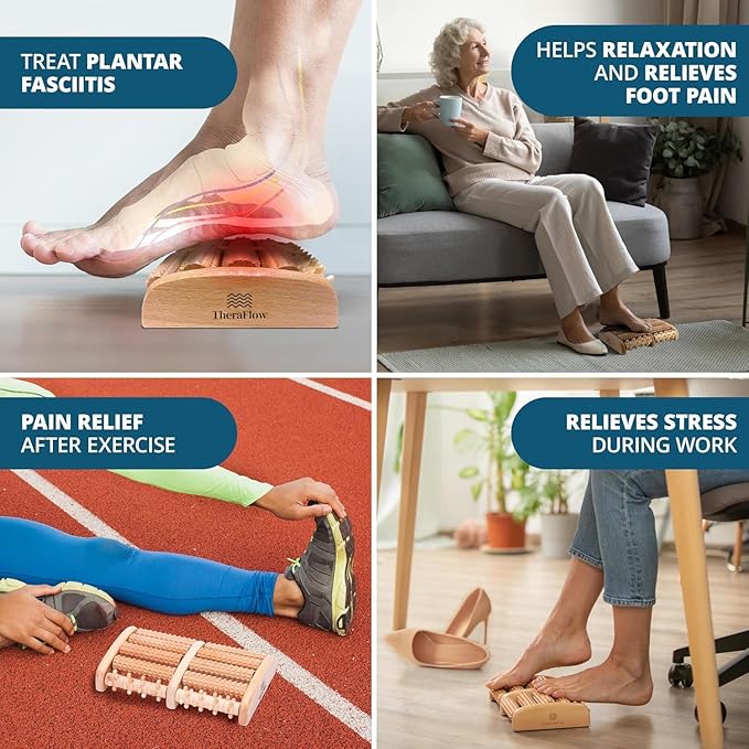 Wooden Roller Foot Massager