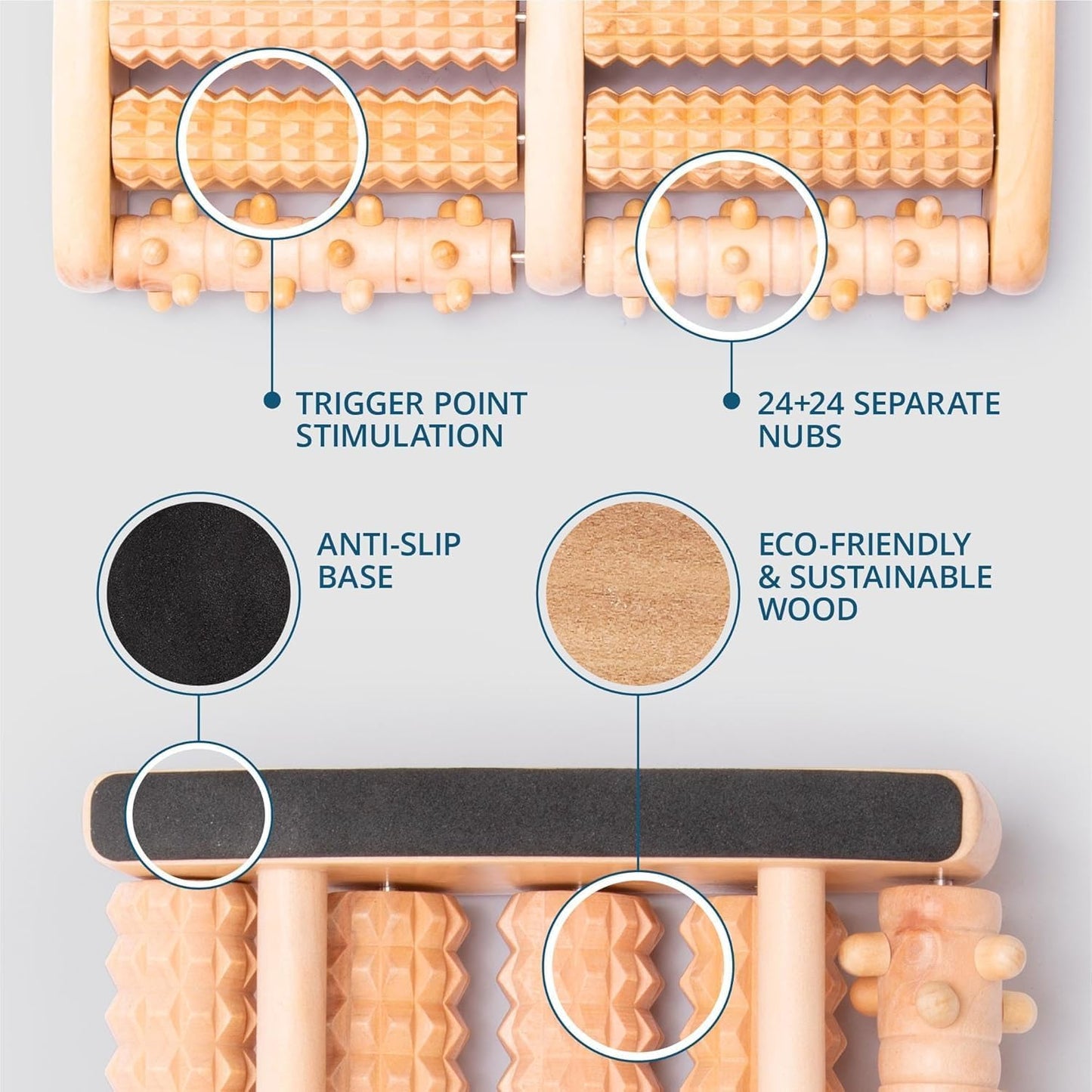 Wooden Roller Foot Massager