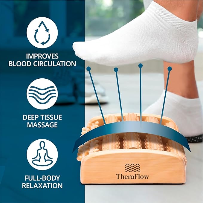 Wooden Roller Foot Massager